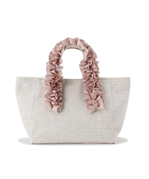 EDIT COLOGNE（エディットコロン）の「フリルハンドルトートバッグ（ショルダーバッグ・レディース・ブラック/ピンク・ﾌﾘ-）」の2枚目の写真