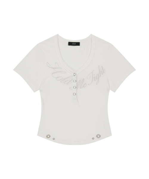 as you are(アズユーアー)の「ヘンリーヴィーエックホールドTシャツホワイト(Tシャツ/カットソー・レディース・その他・OS)」の4枚目の写真