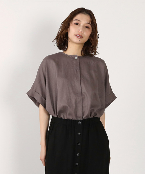 MELROSE claire(メルローズ クレール)の「《別注》【Duchess Designs/ダッチェス・デザイン】VIS/麻ドルマンブラウス(シャツ/ブラウス・レディース・ブラウン系その他/ブラウン/ベージュ/ラベンダー/イエロー・FREE)」の3枚目の写真