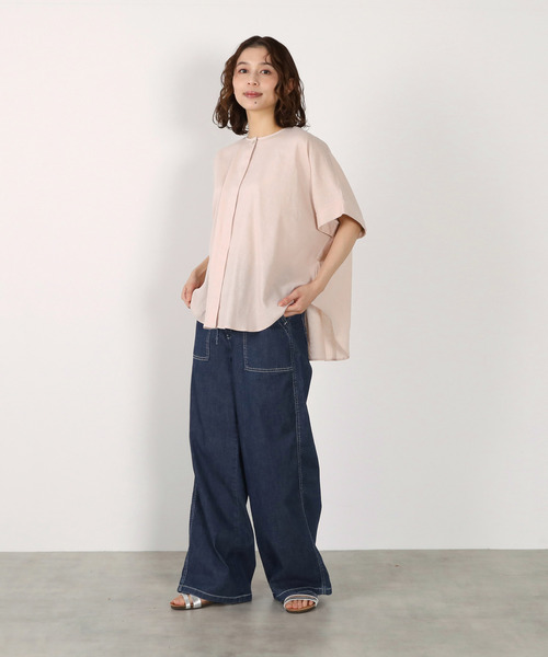 MELROSE claire(メルローズ クレール)の「《別注》【Duchess Designs/ダッチェス・デザイン】VIS/麻ドルマンブラウス(シャツ/ブラウス・レディース・ブラウン系その他/ブラウン/ベージュ/ラベンダー/イエロー・FREE)」の10枚目の写真