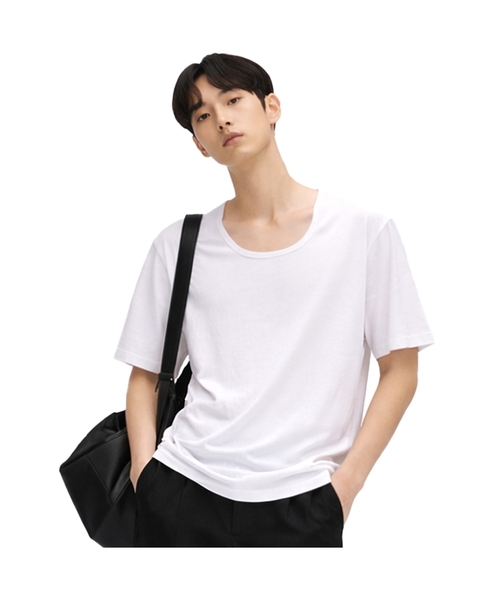 NTBC(エヌティービーシー)の「Uネッククールベーシック半袖Tシャツ_2COLOR(Tシャツ/カットソー・レディース・ホワイト/ブラック・MEDIUM/LARGE/X-LARGE)」の1枚目の写真