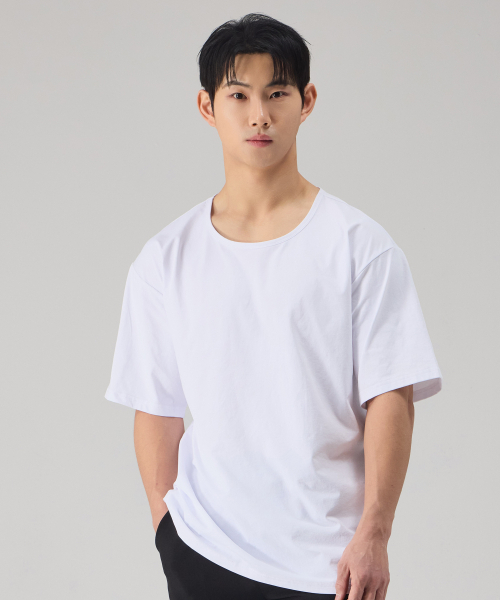 NTBC(エヌティービーシー)の「Uネッククールベーシック半袖Tシャツ_2COLOR(Tシャツ/カットソー・レディース・ホワイト/ブラック・MEDIUM/LARGE/X-LARGE)」の7枚目の写真