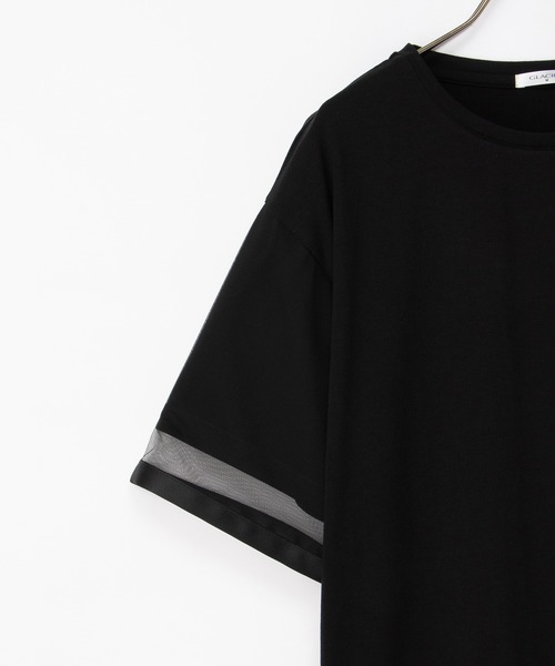 Honeys（ハニーズ）の「【ＵＶカット】袖チュールトップス（Tシャツ/カットソー・レディース・ブルーグリーン/アイボリー/オレンジ系その他2/ブラック・LL/S/M/L）」の15枚目の写真