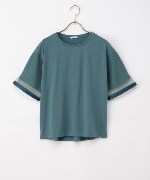 Honeys（ハニーズ）の「【ＵＶカット】袖チュールトップス（Tシャツ/カットソー・レディース・ブルーグリーン/アイボリー/オレンジ系その他2/ブラック・LL/S/M/L）」の16枚目の写真