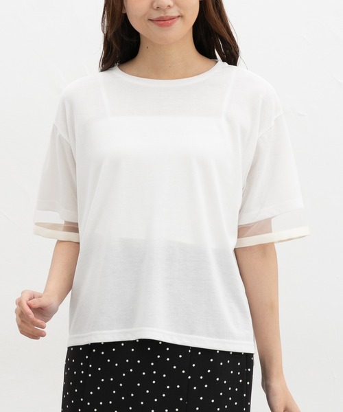 Honeys（ハニーズ）の「【ＵＶカット】袖チュールトップス（Tシャツ/カットソー・レディース・ブルーグリーン/アイボリー/オレンジ系その他2/ブラック・LL/S/M/L）」の20枚目の写真