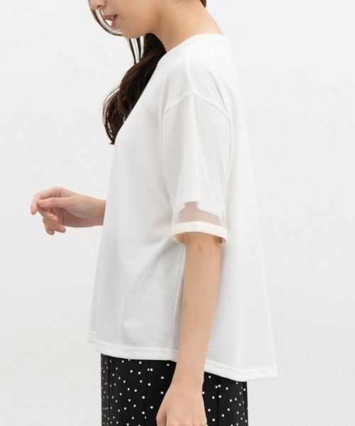 Honeys（ハニーズ）の「【ＵＶカット】袖チュールトップス（Tシャツ/カットソー・レディース・ブルーグリーン/アイボリー/オレンジ系その他2/ブラック・LL/S/M/L）」の21枚目の写真