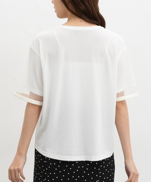 Honeys（ハニーズ）の「【ＵＶカット】袖チュールトップス（Tシャツ/カットソー・レディース・ブルーグリーン/アイボリー/オレンジ系その他2/ブラック・LL/S/M/L）」の22枚目の写真