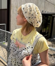 w closet | レース花柄ビーニー(キャップ)