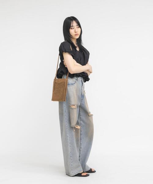 KBF(ケイビーエフ)の「ダブルポケットベルトBAG(ショルダーバッグ・レディース・キャメル/ブラック・ONE)」の15枚目の写真