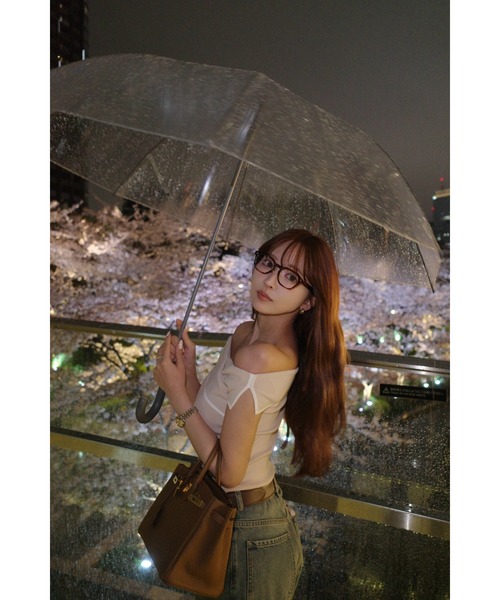MISTREASS(ミストレアス)の「Piping off shoulder knit(ニット/セーター・レディース・ピンク/ホワイト/ネイビー・FREE)」の3枚目の写真