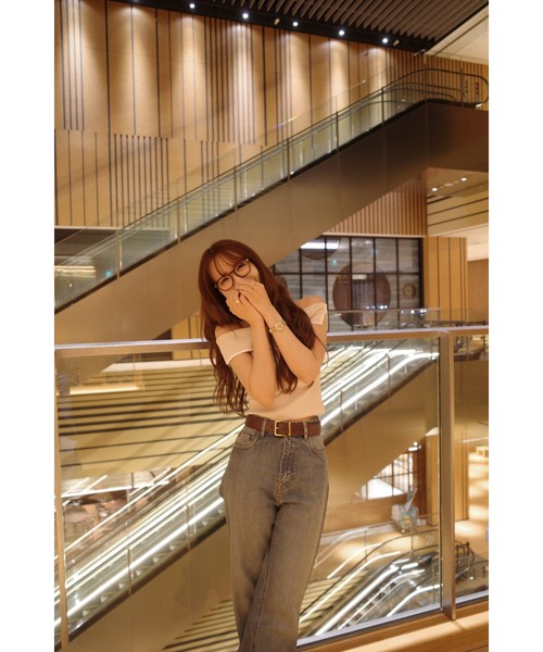 MISTREASS(ミストレアス)の「Piping off shoulder knit(ニット/セーター・レディース・ピンク/ホワイト/ネイビー・FREE)」の9枚目の写真