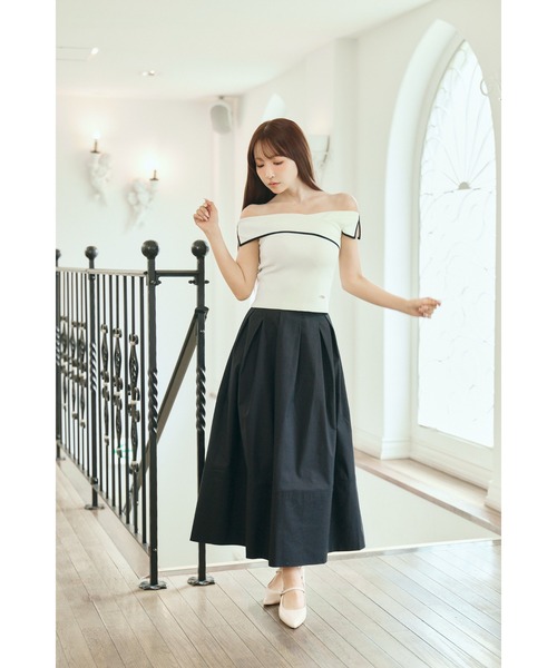 MISTREASS(ミストレアス)の「Piping off shoulder knit(ニット/セーター・レディース・ピンク/ホワイト/ネイビー・FREE)」の21枚目の写真