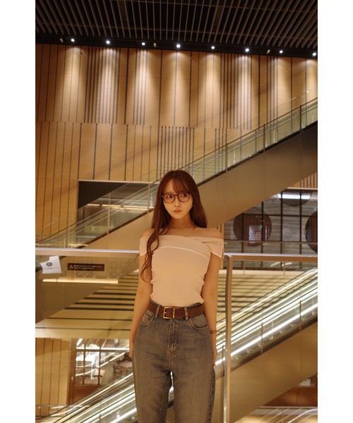 MISTREASS(ミストレアス)の「Piping off shoulder knit(ニット/セーター・レディース・ピンク/ホワイト/ネイビー・FREE)」の8枚目の写真