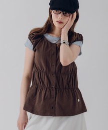 puff sleeve docking peplum top / パフスリーブドッキングペプラムトップス