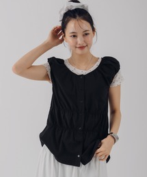 MUHET(�~���G�[�^)��puff sleeve docking peplum top / �p�t�X���[�u�h�b�L���O�y�v�����g�b�v�X(���̑��g�b�v�X)