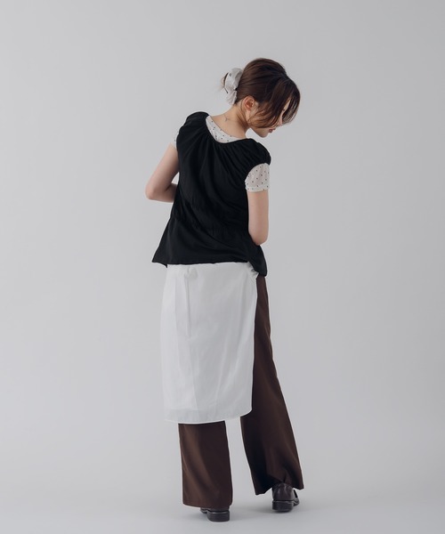MUHET(ミュエータ)の「puff sleeve docking peplum top / パフスリーブドッキングペプラムトップス(その他トップス・レディース・ブラウン/ピンク/ブラック/ライトブルー・FREE)」の11枚目の写真