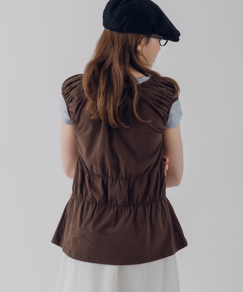 MUHET(ミュエータ)の「puff sleeve docking peplum top / パフスリーブドッキングペプラムトップス(その他トップス・レディース・ブラウン/ピンク/ブラック/ライトブルー・FREE)」の15枚目の写真