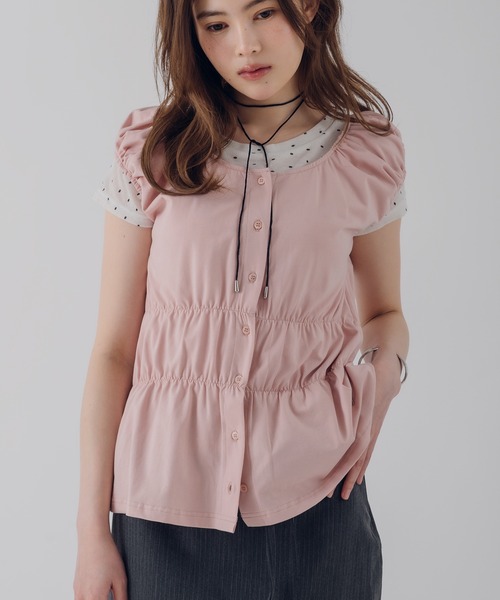 MUHET(ミュエータ)の「puff sleeve docking peplum top / パフスリーブドッキングペプラムトップス(その他トップス・レディース・ブラウン/ピンク/ブラック/ライトブルー・FREE)」の20枚目の写真