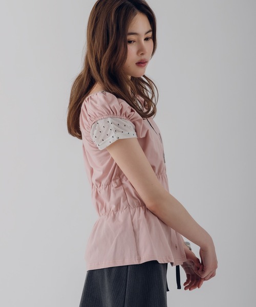 MUHET(ミュエータ)の「puff sleeve docking peplum top / パフスリーブドッキングペプラムトップス(その他トップス・レディース・ブラウン/ピンク/ブラック/ライトブルー・FREE)」の22枚目の写真