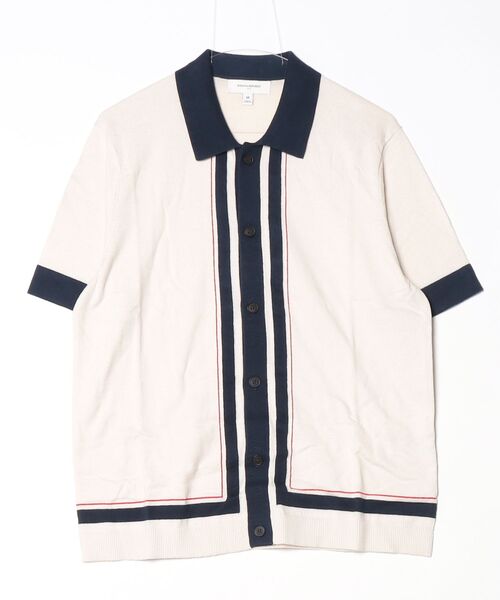BANANA REPUBLIC FACTORY STORE（バナナリパブリック ファクトリーストア）の「BANANA REPUBLIC FACTORY STORE　　ボーダーストライプ セーター ポロ（ニット/セーター・メンズ・アイボリー/ネイビー・XL/L/M/S）」の8枚目の写真