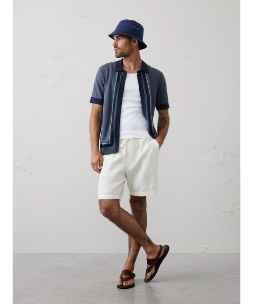 BANANA REPUBLIC FACTORY STORE（バナナリパブリック ファクトリーストア）の「BANANA REPUBLIC FACTORY STORE　　ボーダーストライプ セーター ポロ（ニット/セーター・メンズ・アイボリー/ネイビー・XL/L/M/S）」の5枚目の写真