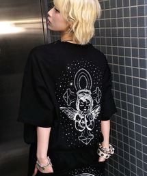 A'GEM9（エージェムナイン）の「A'GEM 9 × .kom 『A'GEM 9 エージェムナイン』 ラインストーンエンジェルTシャツ（Tシャツ/カットソー）」