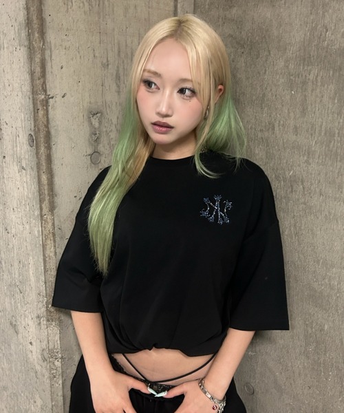 A'GEM9(エージェムナイン)の「A'GEM/9 × .kom 『A'GEM/9/エージェムナイン』 ラインストーンエンジェルTシャツ(Tシャツ/カットソー・レディース・ブラック×ブルー/ブラック×シルバー/ブラック×ピンク・M/L)」の18枚目の写真