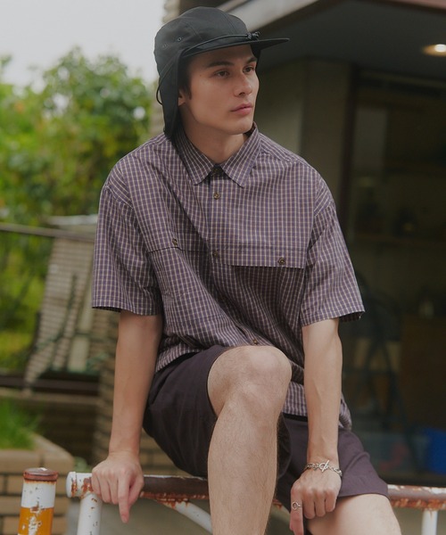 MAISON CLUB（メゾンクラブ）の「【MAISON CLUB】Fishing Half Sleeve Shirt / フィッシング半袖シャツ（シャツ/ブラウス・メンズ・ネイビー/ブルー・L/M）」の4枚目の写真