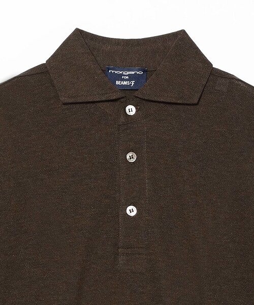 BEAMS F(ビームスエフ)の「【別注】MORGANO / コットン カノコ ショートスリーブ ポロシャツ(ポロシャツ・メンズ・インディゴブルー/ダークブラウン/ベージュ/ネイビー・52/44/46/48/50)」の6枚目の写真