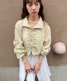 w closet（ダブルクローゼット）の「【2サイズ展開/羽織でも１枚でも◎】シアーフリルブルゾン（ブルゾン）」