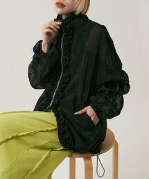 w closet | 【2サイズ展開/羽織でも１枚でも◎】シアーフリルブルゾン(ブルゾン)