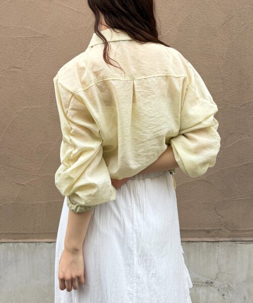 w closet(ダブルクローゼット)の「【2サイズ展開/羽織でも1枚でも◎】フリルシアーブルゾン(ブルゾン・レディース・ピンク/ブルー/ブラック/アイボリー/イエロー・MEDIUM/SMALL)」の22枚目の写真