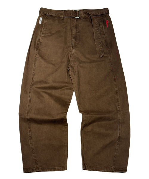 STIGMA(スティグマ)の「WASHED BELT CURVED PANTS BROWN(その他パンツ・メンズ・その他・X-LARGE/MEDIUM/LARGE)」の1枚目の写真