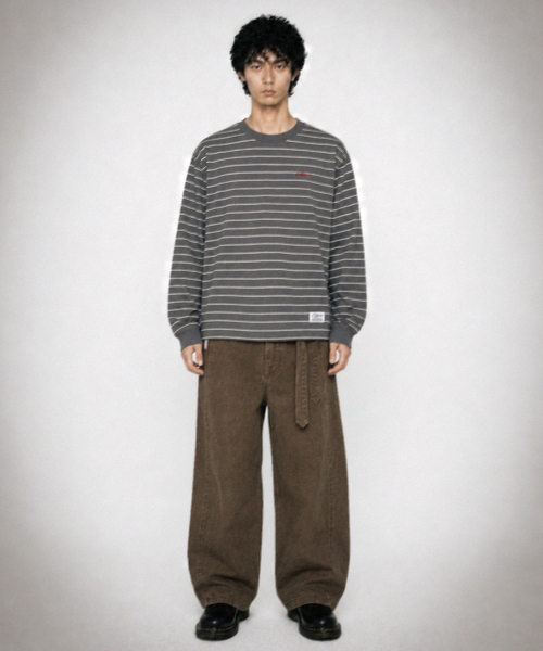 STIGMA(スティグマ)の「WASHED BELT CURVED PANTS BROWN(その他パンツ・メンズ・その他・X-LARGE/MEDIUM/LARGE)」の2枚目の写真