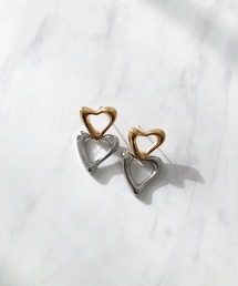 ダブルオープンハートピアス
