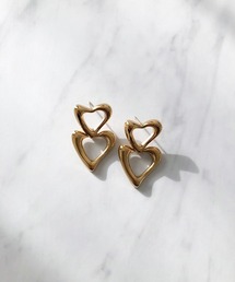 ダブルオープンハートピアス