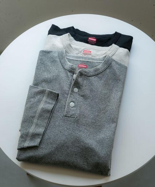 SENSE OF PLACE by URBAN RESEARCH(センスオブプレイスバイアーバンリサーチ)の「『別注』Healthknit×SENSE OF PLACE ヘンリーネックTシャツ(Tシャツ/カットソー・メンズ・オートミール/ブラック/グレー・MEDIUM/LARGE)」の13枚目の写真