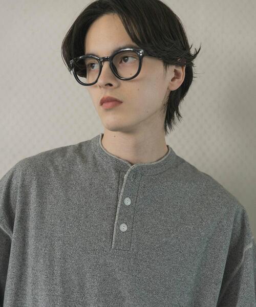 SENSE OF PLACE by URBAN RESEARCH(センスオブプレイスバイアーバンリサーチ)の「『別注』Healthknit×SENSE OF PLACE ヘンリーネックTシャツ(Tシャツ/カットソー・メンズ・オートミール/ブラック/グレー・MEDIUM/LARGE)」の14枚目の写真
