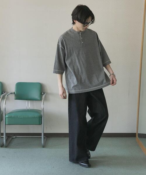 SENSE OF PLACE by URBAN RESEARCH(センスオブプレイスバイアーバンリサーチ)の「『別注』Healthknit×SENSE OF PLACE ヘンリーネックTシャツ(Tシャツ/カットソー・メンズ・オートミール/ブラック/グレー・MEDIUM/LARGE)」の20枚目の写真