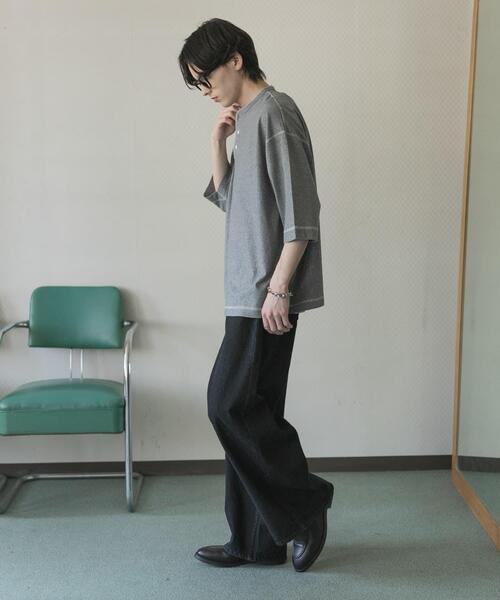 SENSE OF PLACE by URBAN RESEARCH(センスオブプレイスバイアーバンリサーチ)の「『別注』Healthknit×SENSE OF PLACE ヘンリーネックTシャツ(Tシャツ/カットソー・メンズ・オートミール/ブラック/グレー・MEDIUM/LARGE)」の21枚目の写真