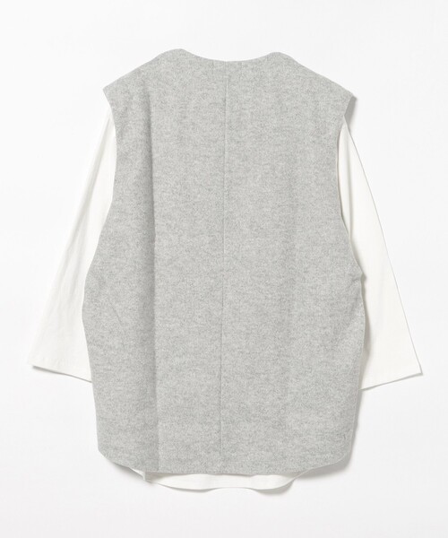 BEAMS HEART(ビームスハート)の「Vネック ベスト ロングTシャツ セット(Tシャツ/カットソー・レディース・チャコールグレー/ブラウン/グレー・FREE)」の16枚目の写真