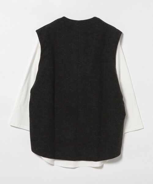 BEAMS HEART(ビームスハート)の「Vネック ベスト ロングTシャツ セット(Tシャツ/カットソー・レディース・チャコールグレー/ブラウン/グレー・FREE)」の8枚目の写真