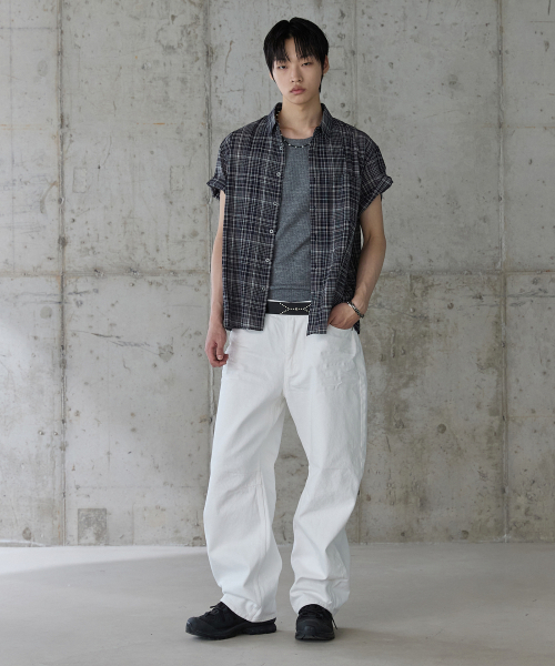 P.IN.O(ピインオ)の「シェイドチェックハーフシャツ - ネイビー(シャツ/ブラウス・メンズ・その他・MEDIUM/LARGE/X-LARGE)」の2枚目の写真