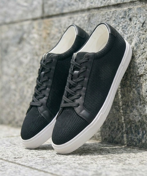 TETE HOMME（テットオム）の「5.5cm ヒールアップ メッシュレザースニーカー / スタイルアップ メッシュレザーシューズ（スニーカー・メンズ・ブラック/ホワイト・MEDIUM/LARGE/X-LARGE）」の2枚目の写真