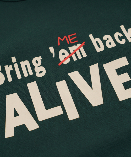 FRIZMWORKS(フリズムワークス)の「BRING ME BACK ALIVE HALF TEE _ GREEN(Tシャツ/カットソー・メンズ・その他・SMALL/MEDIUM/LARGE/X-LARGE)」の4枚目の写真