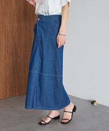 接触冷感 アシンメトリーデニムスカート