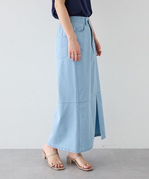 CRAFT STANDARD BOUTIQUE(クラフトスタンダードブティック)の「接触冷感 アシンメトリーデニムスカート(スカート・レディース・ライトインディゴブルー/インディゴブルー/ブラック・L/M)」の13枚目の写真