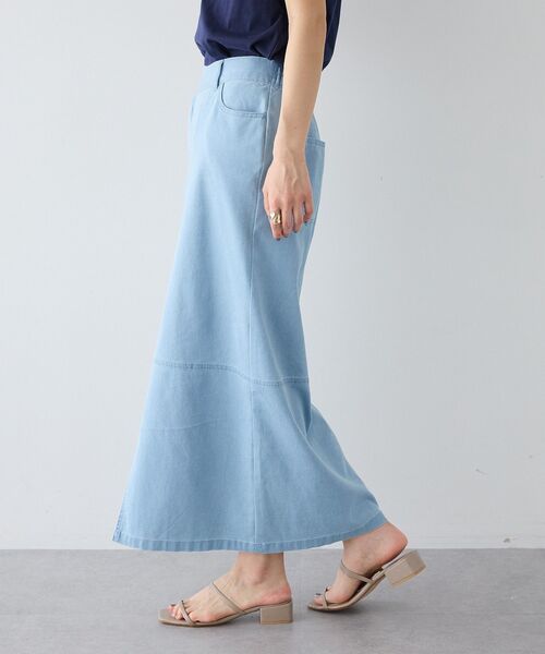 CRAFT STANDARD BOUTIQUE(クラフトスタンダードブティック)の「接触冷感 アシンメトリーデニムスカート(スカート・レディース・ライトインディゴブルー/インディゴブルー/ブラック・L/M)」の15枚目の写真