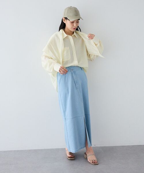 CRAFT STANDARD BOUTIQUE(クラフトスタンダードブティック)の「接触冷感 アシンメトリーデニムスカート(スカート・レディース・ライトインディゴブルー/インディゴブルー/ブラック・L/M)」の17枚目の写真