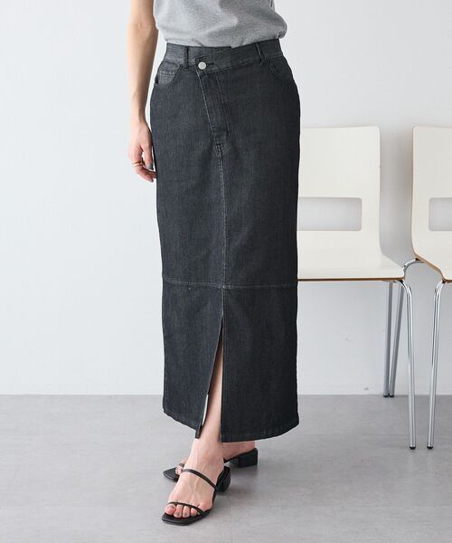 CRAFT STANDARD BOUTIQUE(クラフトスタンダードブティック)の「接触冷感 アシンメトリーデニムスカート(スカート・レディース・ライトインディゴブルー/インディゴブルー/ブラック・L/M)」の21枚目の写真